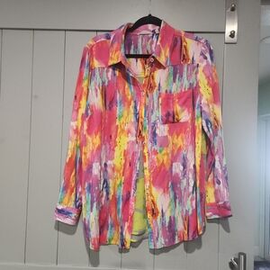 Soft Surroundings Multicolor Button Down Shirt